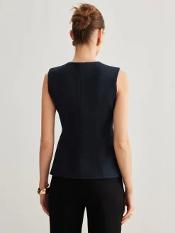Split Button Down Slim Vest