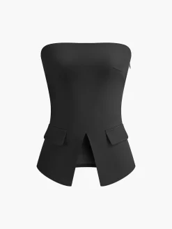 Split Tube Top Without Belt