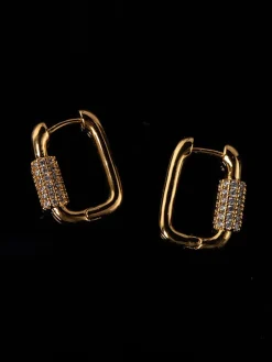 Square Chubby Diamond Earrings