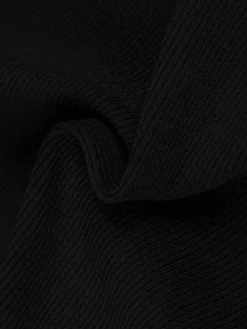 Square Neck Contrast Trim Long Sleeve Knit Shirt
