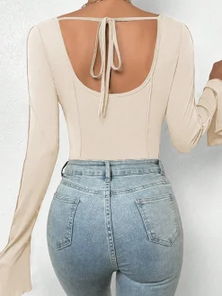 Square Neck Piping Bodysuit