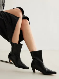 Square Toe Kitten Ankle Boots