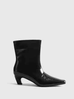 Square Toe Kitten Ankle Boots