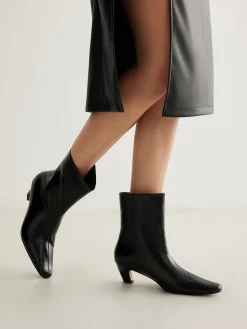 Square Toe Kitten Ankle Boots