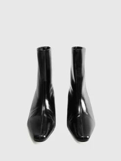 Square Toe Kitten Ankle Boots