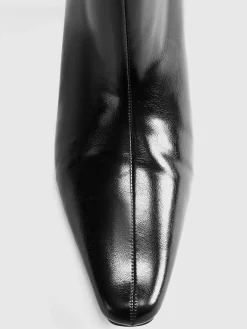 Square Toe Kitten Ankle Boots