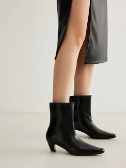 Square Toe Kitten Ankle Boots
