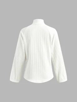 Stand Collar Bishop Sleeve Pants Set