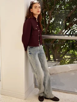 Stand Collar Button Jacket