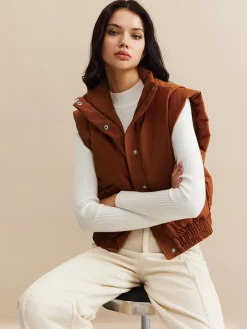 Stand Collar Button Warm Vest