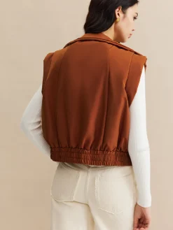 Stand Collar Button Warm Vest