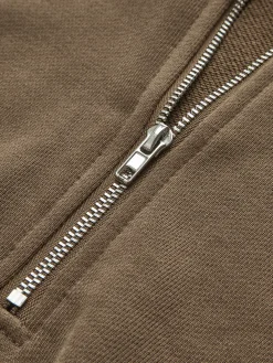 Stand Collar Drawstring & Zipper Sweatshirt