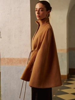 Stand Collar Lariat-Belted Warm Cloak