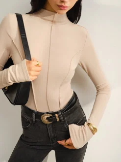 Stand Collar Piping Warm Top