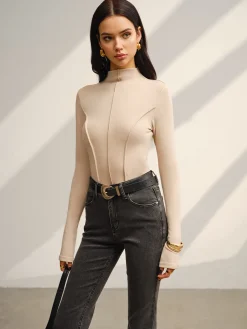 Stand Collar Piping Warm Top