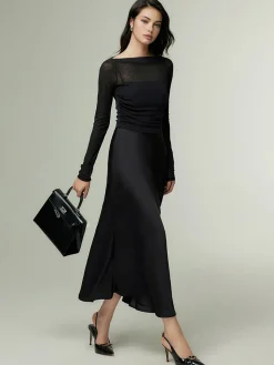 Straight Neck Slim Jersey Top