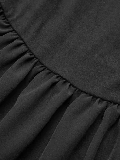 Straight-Shoulder Bud Waist Jersey Dress