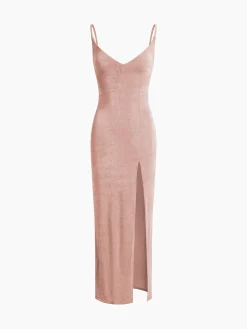 Strap Slit Midi Dress