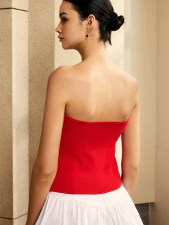 Strapless Cutout Sweater Vest
