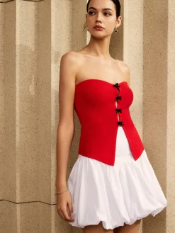 Strapless Cutout Sweater Vest