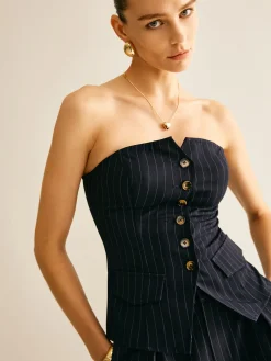 Strapless Wrap Breasted Skinny Vest