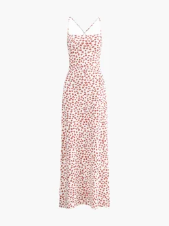Strappy Floral Print Crisscross Flowy Long Sundress