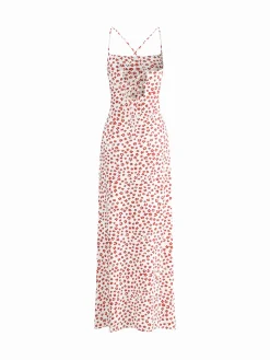 Strappy Floral Print Crisscross Flowy Long Sundress