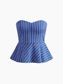 Stripe Belted sweetheart Pants Set
