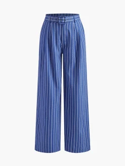Stripe Belted sweetheart Pants Set