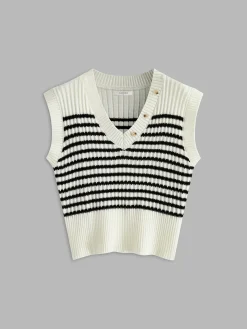 Stripe Panel Sweater Vest