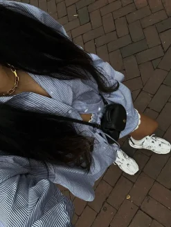 Stripe Textured Long Sleeve Shorts Set