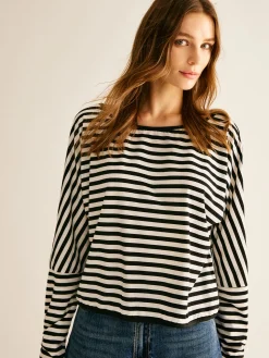 Striped Backless Knotted T-Shirt