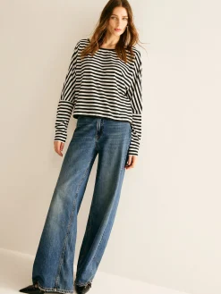 Striped Backless Knotted T-Shirt