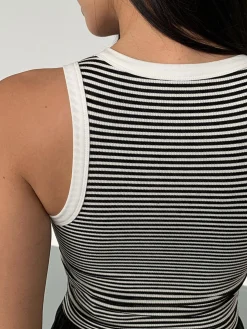 Striped Crew Neck Tank Top