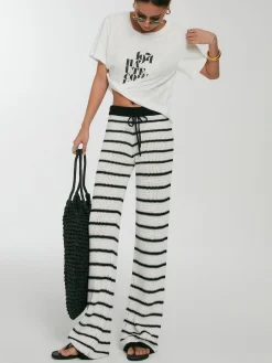 Striped Drawstring Knit Pants