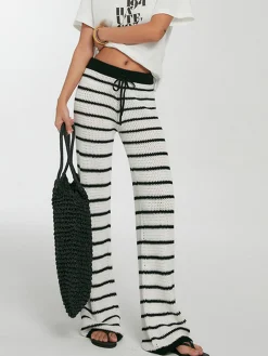 Striped Drawstring Knit Pants