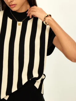 Striped Jersey Top Pants Set