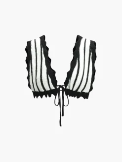 Striped Knotted Backless Skirt Set