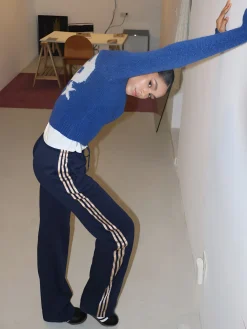 Striped Patchwork Drawstring Sweatpants