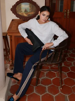 Striped Patchwork Drawstring Sweatpants