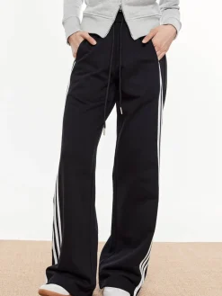 Striped Patchwork Elastic Waist Pants
