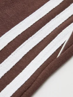 Striped Patchwork Elastic Waist Pants
