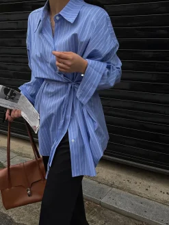 Striped Print Button Front Shirt