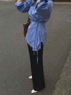 Striped Print Button Front Shirt