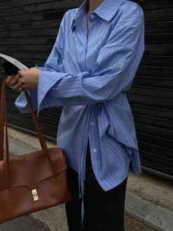 Striped Print Button Front Shirt