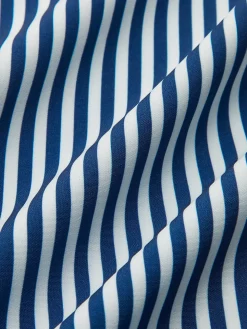 Striped Ruffle-Sleeve Polo Shirt