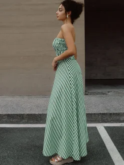 Striped Tube Long Dress