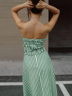 Striped Tube Long Dress