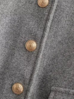Suede Button Short Polo Jacket