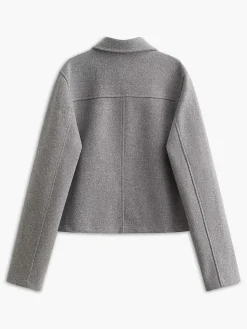 Suede Button Short Polo Jacket